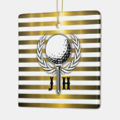 Benutzerdefiniertes elegantes Golf Monogram Design Keramikornament (Links)