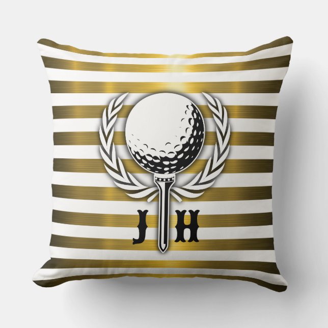 Benutzerdefiniertes elegantes Golf Monogram Design Kissen (Vorderseite)