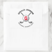 Benutzerdefiniertes elegantes Golf Monogram Design Rechteckiger Aufkleber (Tasche)