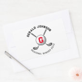 Benutzerdefiniertes elegantes Golf Monogram Design Rechteckiger Aufkleber (Umschlag)