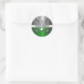 Benutzerdefiniertes elegantes Golf-Monogramm Runder Aufkleber (Tasche)