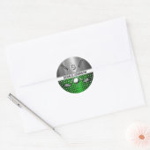 Benutzerdefiniertes elegantes Golf-Monogramm Runder Aufkleber (Umschlag)