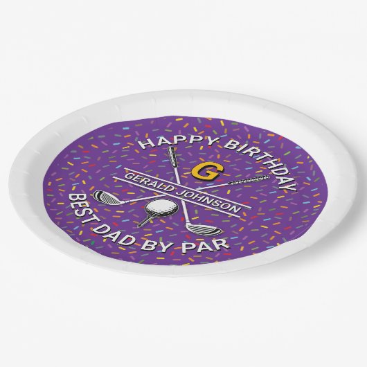 Benutzerdefiniertes elegantes Golf-Party-Design Pappteller (Schrägansicht)