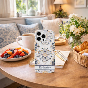 Benutzerdefiniertes Elegantes Mandala Gold Navy iPhone 16 Pro Max Hülle