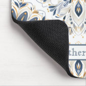 Benutzerdefiniertes Elegantes Mandala Gold Navy Mousepad (Ecke)