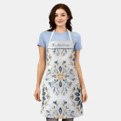 Benutzerdefiniertes Elegantes Mandala Gold Navy Schürze (Getragen)