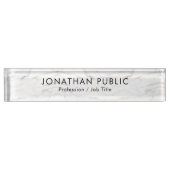 Benutzerdefiniertes elegantes Marmor Modernes Temp Namensplakette (Vorderseite)