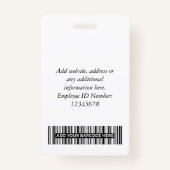 Benutzerdefiniertes elegantes Mitarbeiter-Foto, Ba Ausweis (Rückseite)