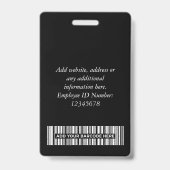 Benutzerdefiniertes elegantes Mitarbeiter-Foto, Ba Ausweis (Rückseite)