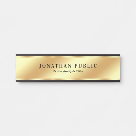 Benutzerdefiniertes elegantes, modernes Template S Türschild (Vorderseite )
