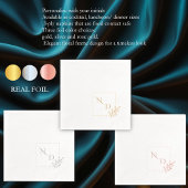 Benutzerdefiniertes elegantes Monogram Square Flor Servietten Mit Folie