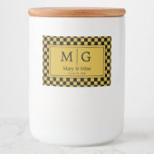 Benutzerdefiniertes Elegantes Monogramm-Name Party Lebensmitteletikett (Vorderseite)