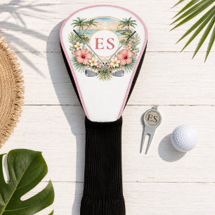 Benutzerdefiniertes elegantes Monogramm Strand Küs Golf Headcover