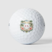 Benutzerdefiniertes elegantes Monogramm Strand Küs Golfball (Vorderseite)
