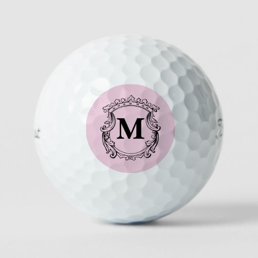 Benutzerdefiniertes elegantes Monogrammwappen Golfball (Vorderseite)