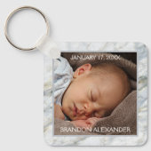 Benutzerdefiniertes elegantes Muster aus blauem gr Schlüsselanhänger (Vorderseite)