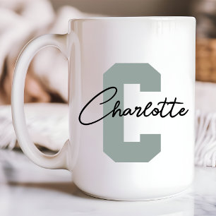 Benutzerdefiniertes elegantes Schriftmonogramm Jun Kaffeetasse