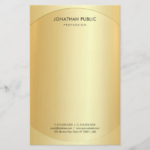 Benutzerdefiniertes elegantes Template Gold Modern Briefpapier