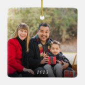 Benutzerdefiniertes elegantes zweiseitiges Foto Keramikornament (Rückseite)