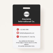 Benutzerdefiniertes Employee-Foto, Bar Code, Schwa Ausweis (Rückseite)