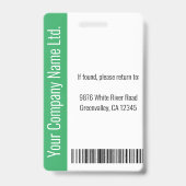 Benutzerdefiniertes Employee Grosses Foto, BarCode Ausweis (Back)