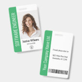 Benutzerdefiniertes Employee Grosses Foto, BarCode Ausweis (Vorder- & Rückseite)