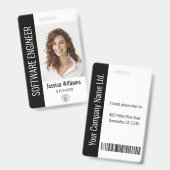 Benutzerdefiniertes Employee Grosses Foto, BarCode Ausweis (Vorder- & Rückseite)