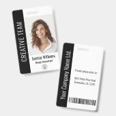Benutzerdefiniertes Employee Grosses Foto, BarCode Ausweis (Vorder- & Rückseite)