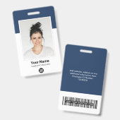 Benutzerdefiniertes Employee Grosses Foto, BarCode Ausweis (Vorder- & Rückseite)