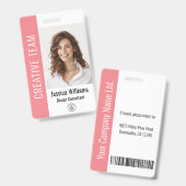 Benutzerdefiniertes Employee Grosses Foto, BarCode Ausweis (Front & Back)