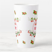 Benutzerdefiniertes Erdbeer-Monogramm Milchtasse (Vorderseite)