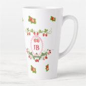Benutzerdefiniertes Erdbeer-Monogramm Milchtasse (Rechts)