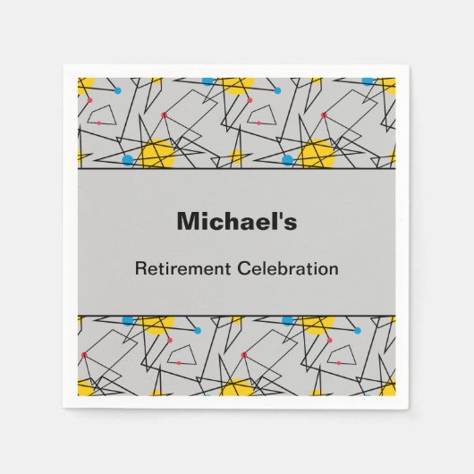 Benutzerdefiniertes Ereignis mit geometrischem Ret Serviette (Vorderseite)