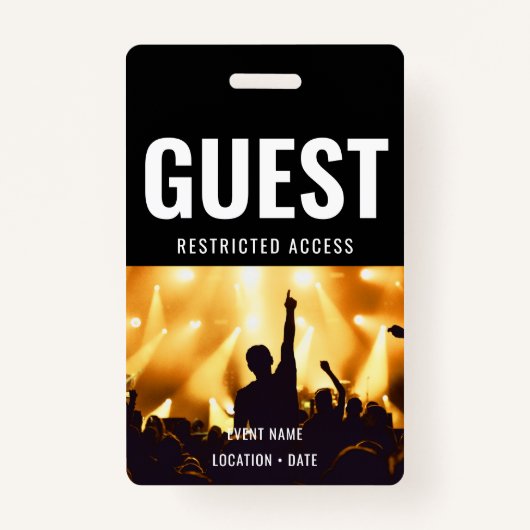 Benutzerdefiniertes Ereignis oder Konzertname Ausweis (Vorderseite)