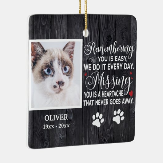 Benutzerdefiniertes Erinnerungsschreiben für Cat Keramikornament (Rechts)