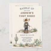 Benutzerdefiniertes erstes Rodeo-Einladungs-Templa Einladung (Vorne/Hinten)