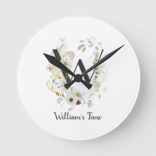 Benutzerdefiniertes erstes W mit weichfarbigen Wil Runde Wanduhr