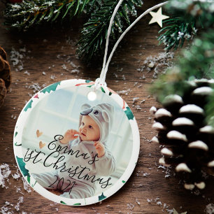 Benutzerdefiniertes Erstes Weihnachten des Babys Keramik Ornament