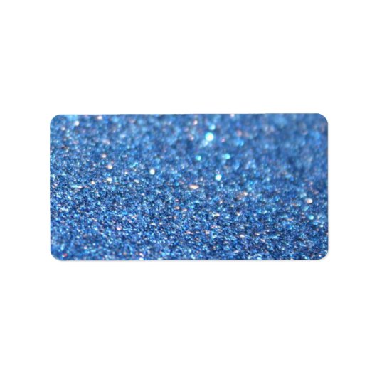 Benutzerdefiniertes Etikett - Blauer Glit-Fab Adressaufkleber (Vorne)