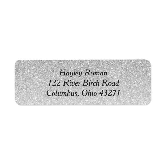 Benutzerdefiniertes Etikett für Silver Glitzer (Vorne)