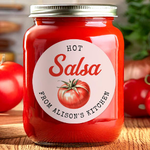 Benutzerdefiniertes Etikett für Tomaten-Salsa-Kons Runder Aufkleber