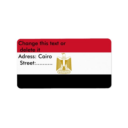 Benutzerdefiniertes Etikett mit der Flagge Ägypten Adressaufkleber (Vorne)