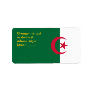 Benutzerdefiniertes Etikett mit der Flagge Algerie Adressaufkleber