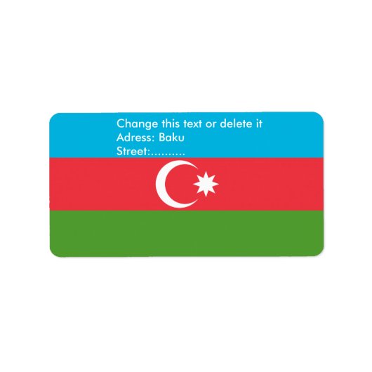 Benutzerdefiniertes Etikett mit der Flagge Aserbai Adressaufkleber (Vorne)