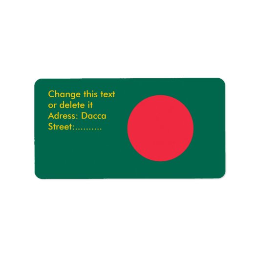 Benutzerdefiniertes Etikett mit der Flagge Banglad Adressaufkleber (Vorne)