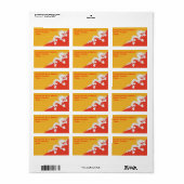 Benutzerdefiniertes Etikett mit der Flagge Bhutans Adressaufkleber (Vorne)