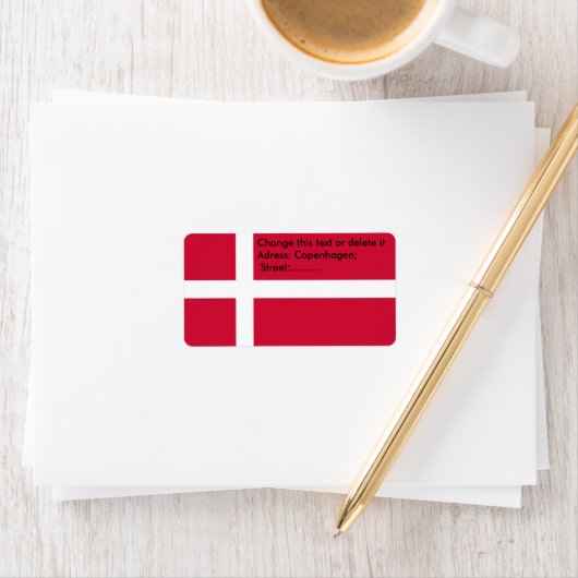 Benutzerdefiniertes Etikett mit der Flagge Dänemar Adressaufkleber (Insitu)