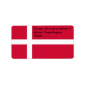 Benutzerdefiniertes Etikett mit der Flagge Dänemar Adressaufkleber (Vorne)