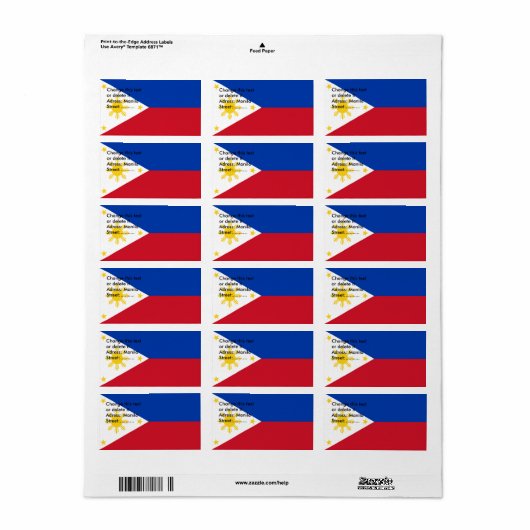 Benutzerdefiniertes Etikett mit der Flagge der Phi Adressaufkleber (Vorne)