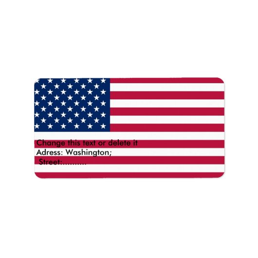 Benutzerdefiniertes Etikett mit der Flagge der USA Adressaufkleber (Vorne)